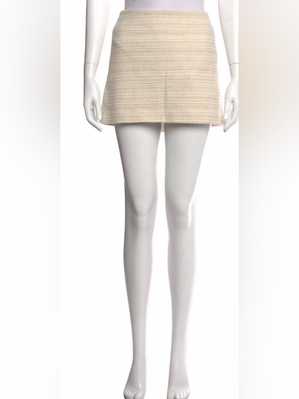Sezane Cream Textured Mini Skirt